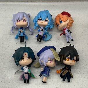 Lot of 6 Set Genshin Impact Anime Mini Figurines Set 2.5” - Childe - Xiao